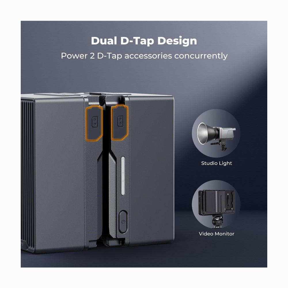 K&F CONCEPT V Mount Battery,Black 99Wh 6700mAh V-Mount Battery with PD 100W USB-C Fast Charging, with Dual D-TAP/A/USB-C/DC/TFT Display/Emergency Light KF28.0092