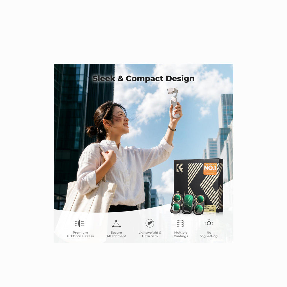 K&F CONCEPT CPL Black Diffusion 1/4 ND2-32 for Insta360 Luna Ultra KF0103.9901.0040