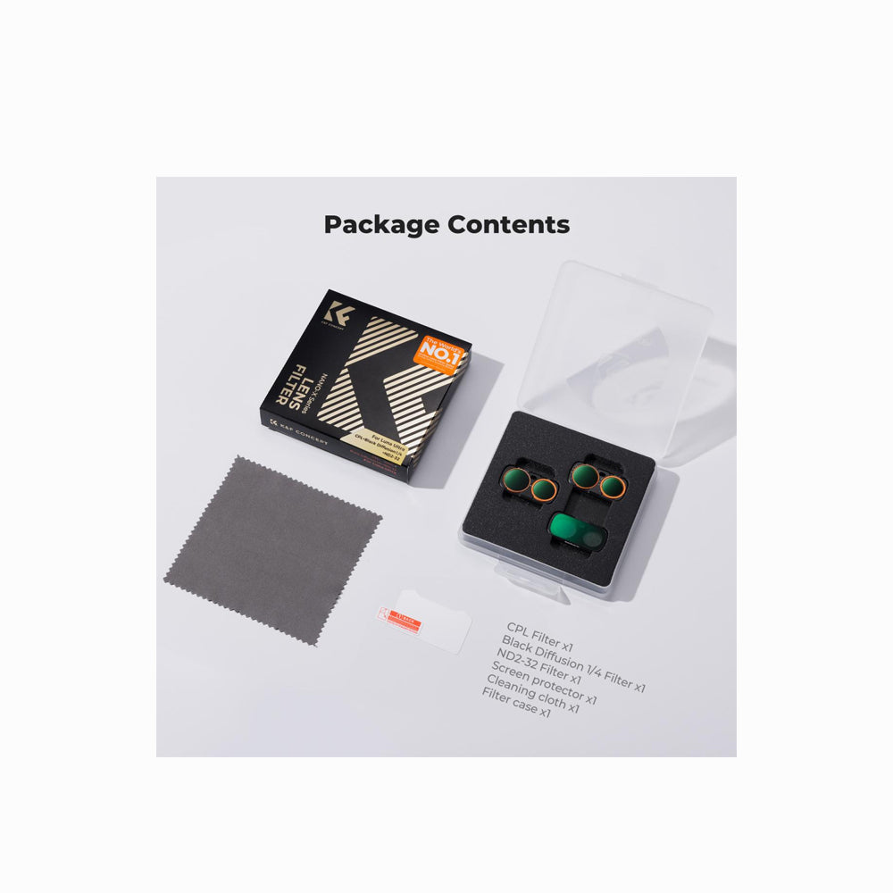 K&F CONCEPT CPL Black Diffusion 1/4 ND2-32 for Insta360 Luna Ultra KF0103.9901.0040