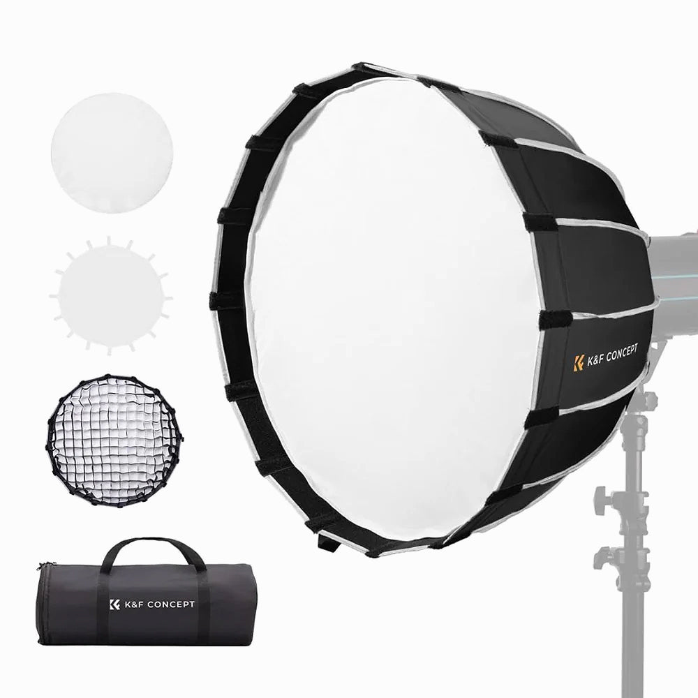 K&F Concept 120cm Softbox Parabolic Hexadecagon Compatible with Bowens Mount with Honeycomb Grid-KF18.0008V2