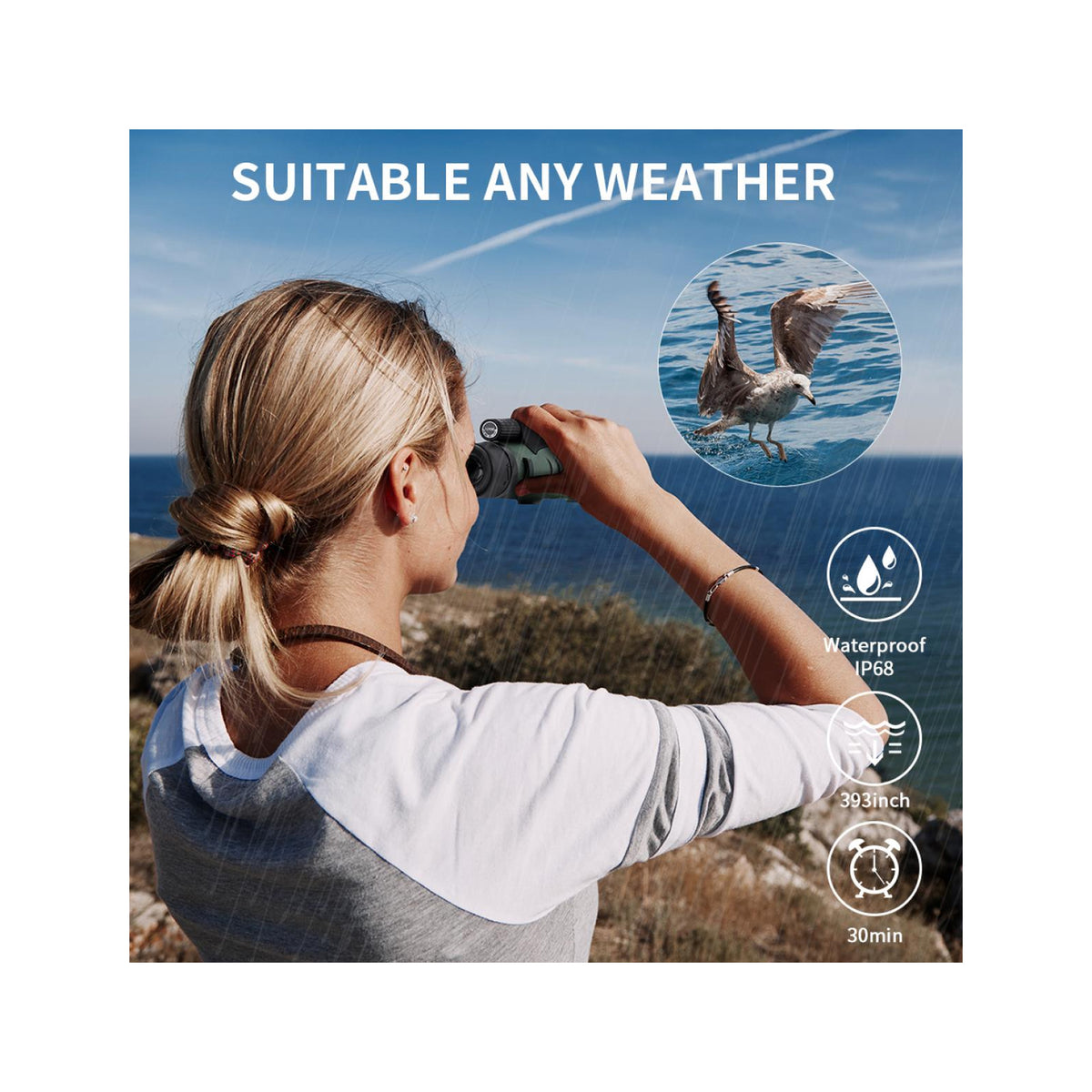 K&F Concept 12×50 BAK4 IP68 Waterproof Monocular with Smartphone Adapter – KF33.008