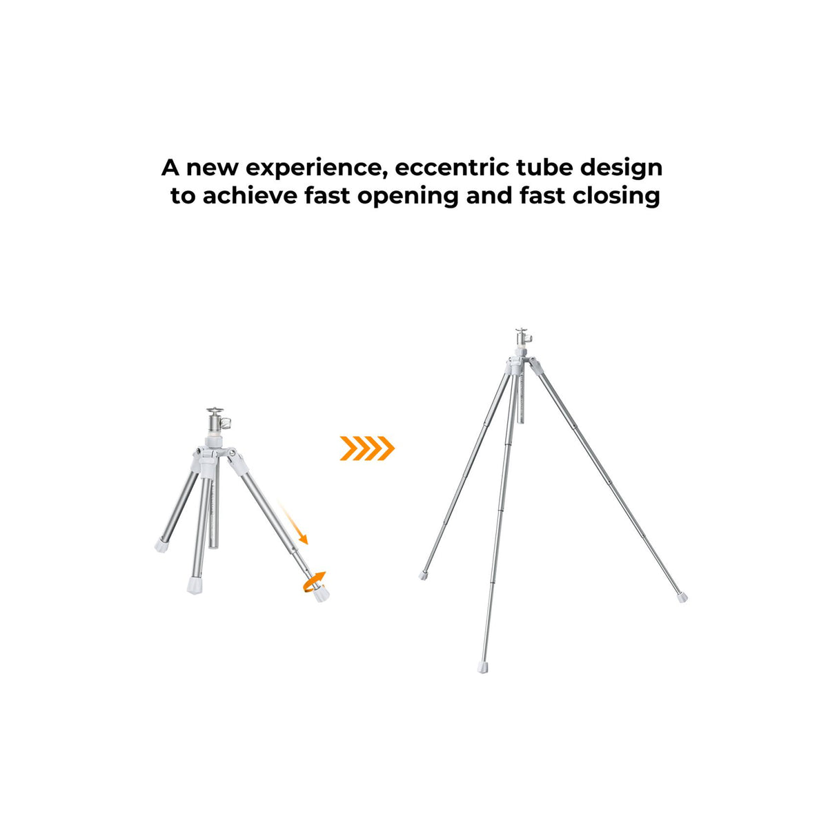 K&F Concept 170cm Phone & Camera Tripod with Ball Head – E224A3+BH-18 Silver