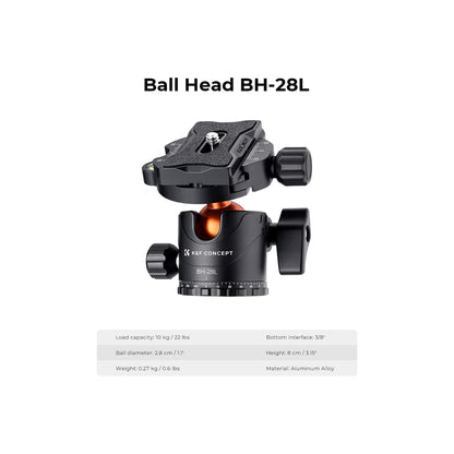 K&F Concept 186cm Aluminum Camera Tripod with 90° Center Column & Monopod – T255A3 (S211)