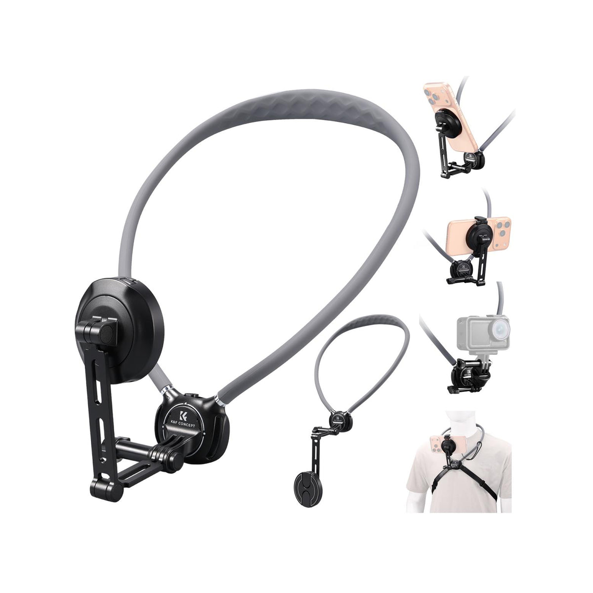 K&F Concept 2-in-1 Magnetic & Clip-On Neck Phone Holder – KF15.0072