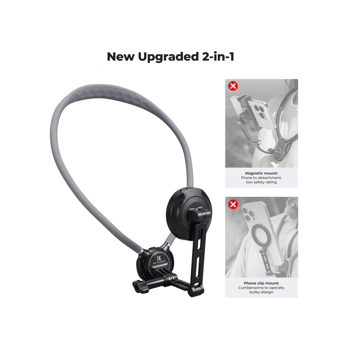 K&F Concept 2-in-1 Magnetic & Clip-On Neck Phone Holder – KF15.0072