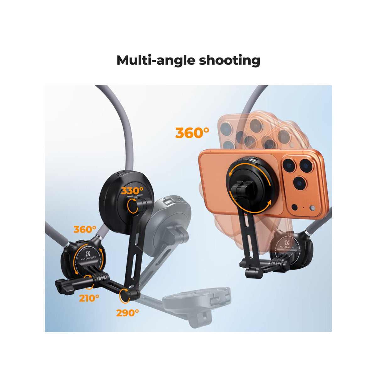 K&F Concept 2-in-1 Magnetic & Clip-On Neck Phone Holder – KF15.0072
