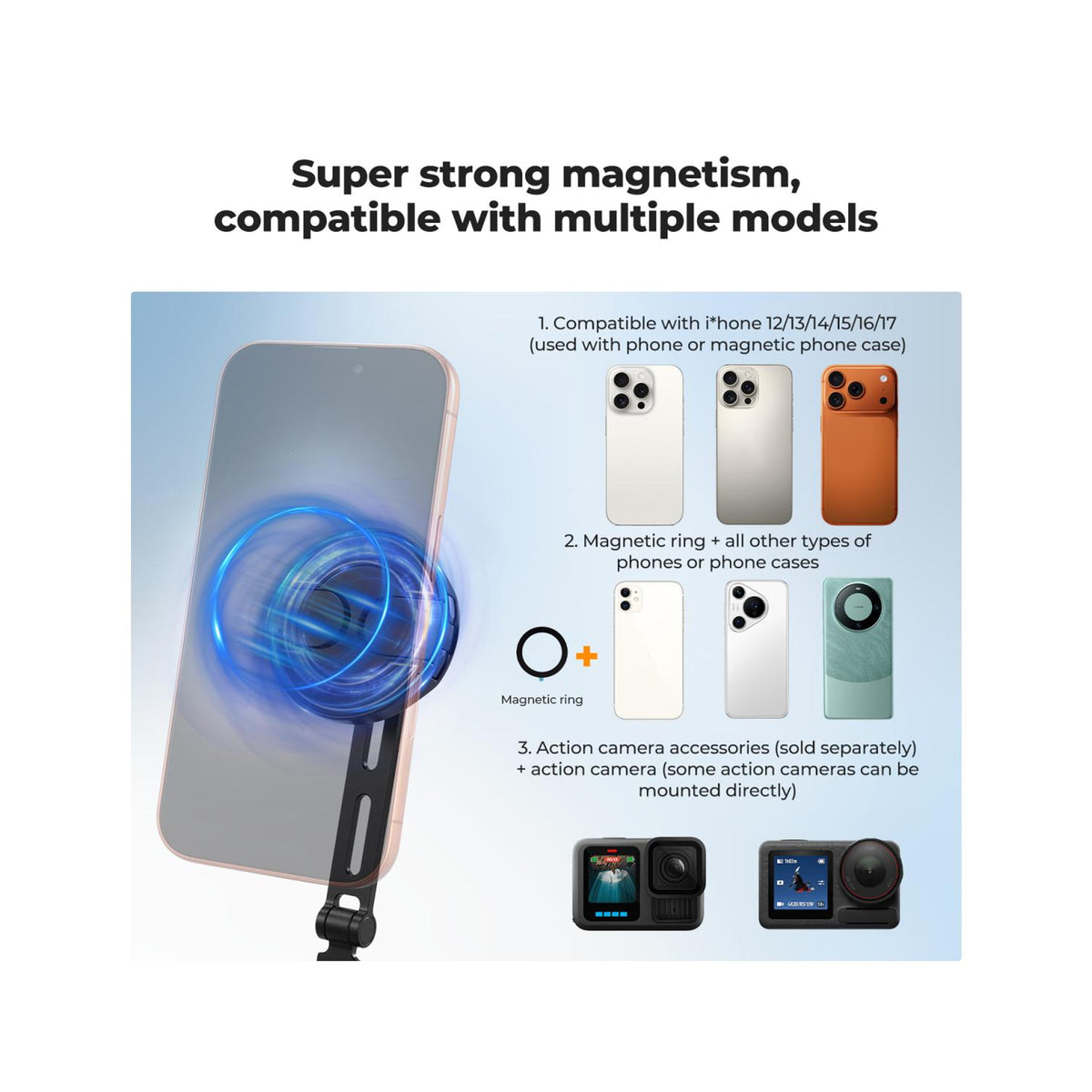 K&F Concept 2-in-1 Magnetic & Clip-On Neck Phone Holder – KF15.0072