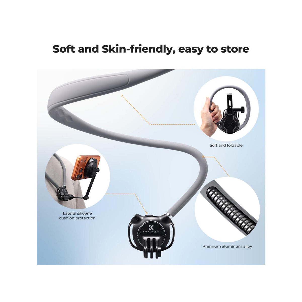 K&F Concept 2-in-1 Magnetic & Clip-On Neck Phone Holder – KF15.0072