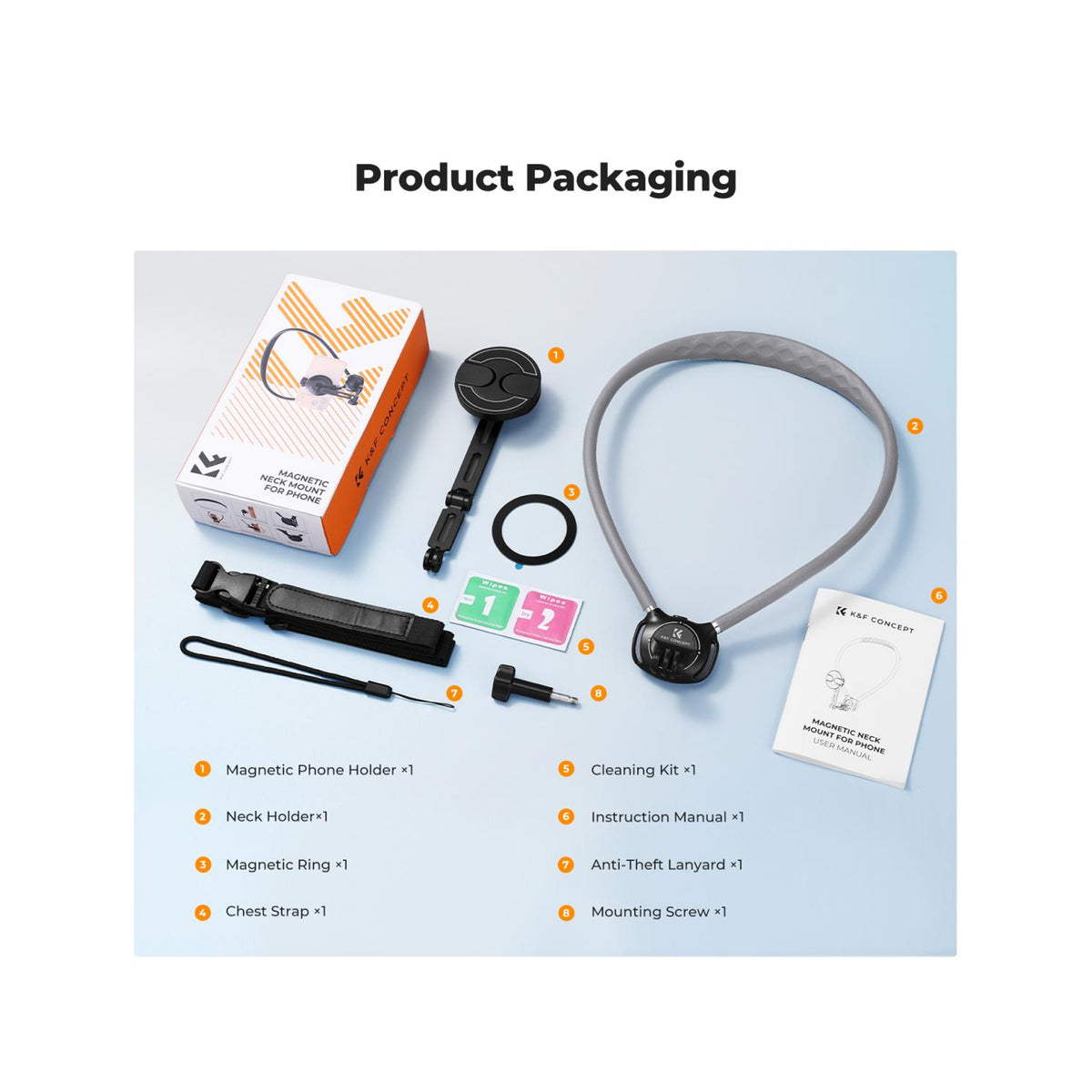 K&F Concept 2-in-1 Magnetic & Clip-On Neck Phone Holder – KF15.0072