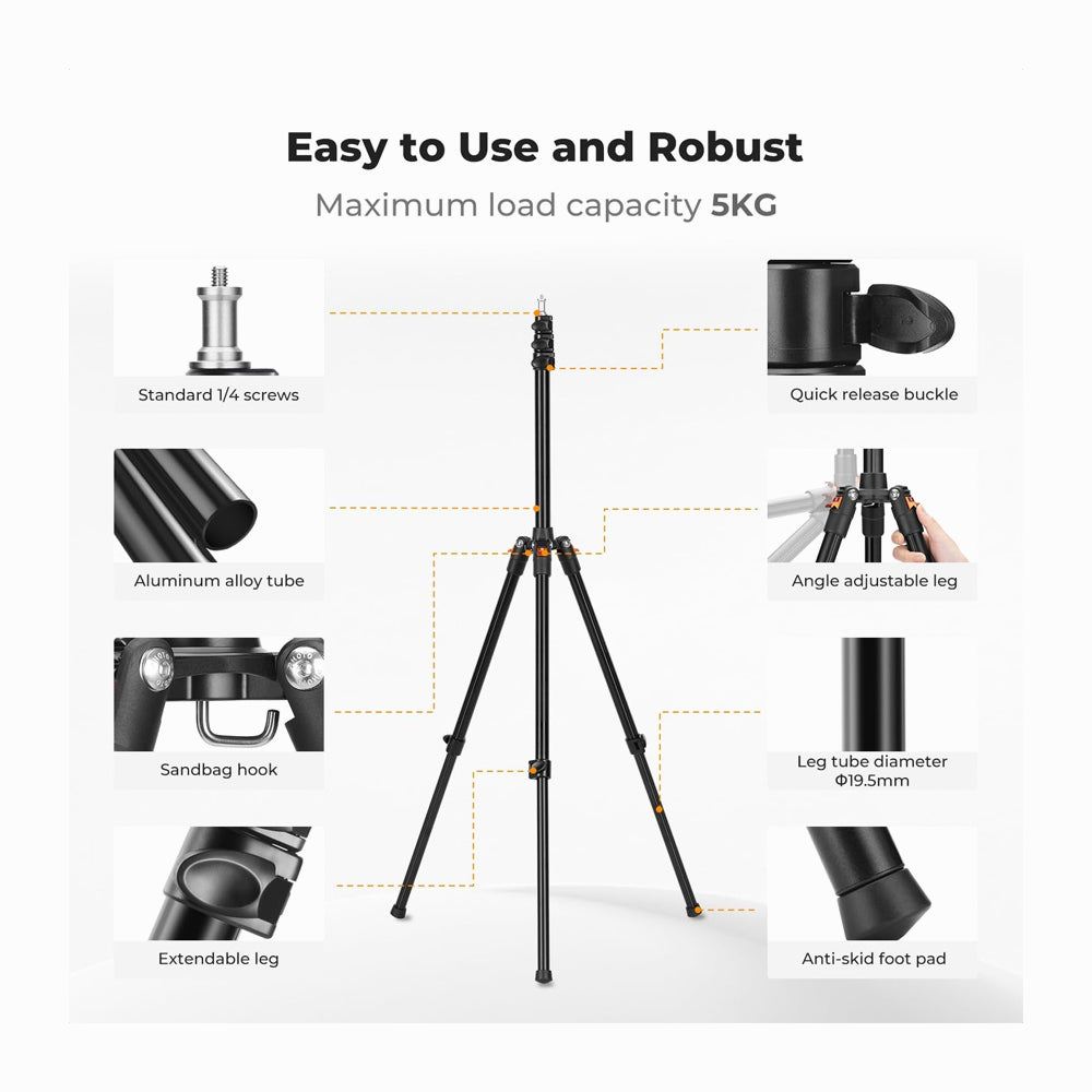 K&F Concept 2.6m Aluminum Folding Light Stand –(KF34.050)