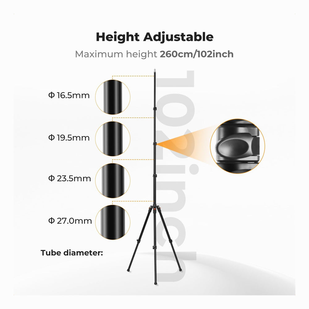 K&F Concept 2.6m Aluminum Folding Light Stand –(KF34.050)