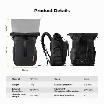 K&F Concept 20L Camera Backpack Nature Wander 11 Black (KF13.173)