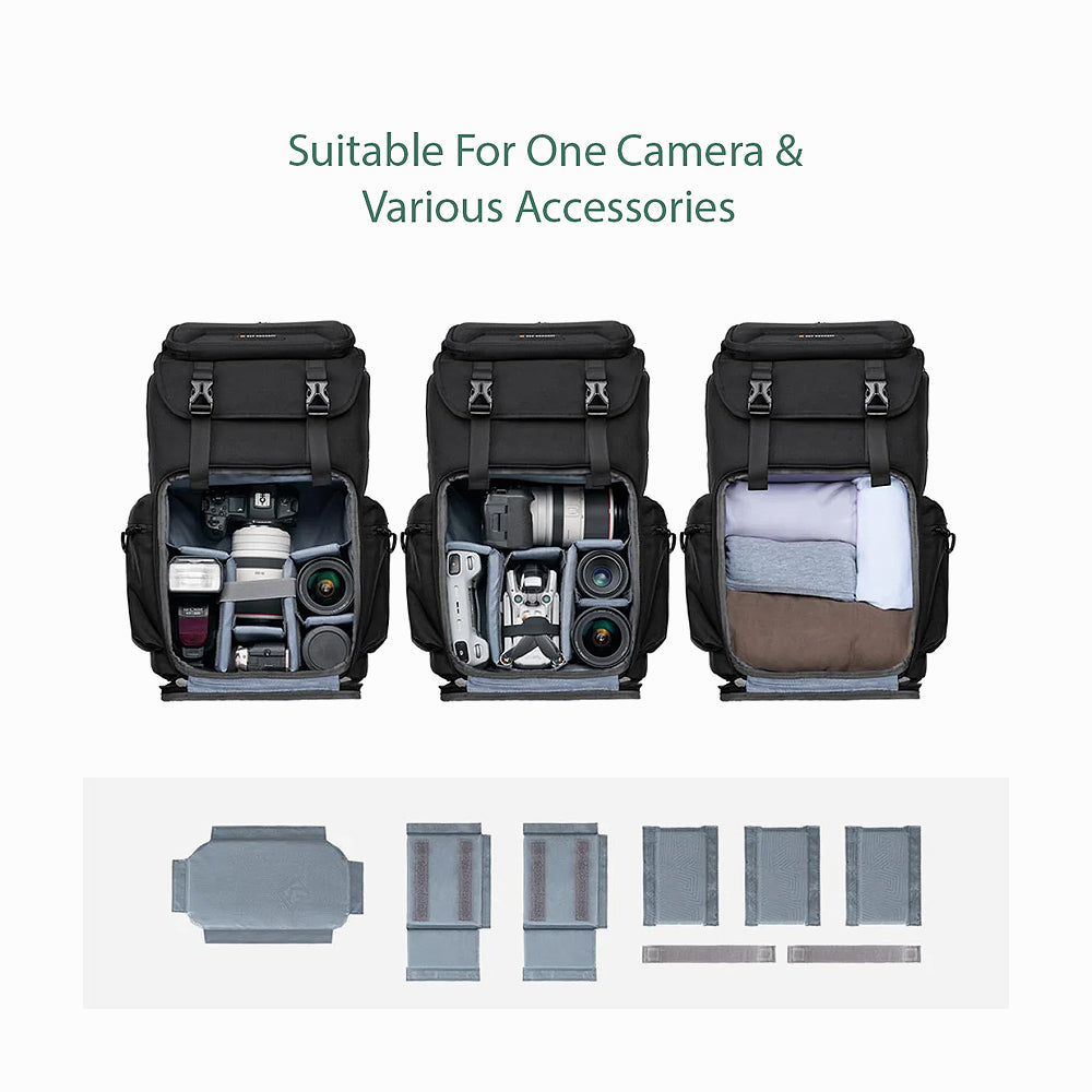 K&F Concept 25L Multi-Functional Camera Backpack with 16" Laptop Compartment-Grey - KF13-098V2