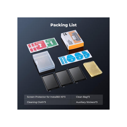 K&F Concept 3-Pack Screen Protector for Insta360 X5 & X4 – KF31.184