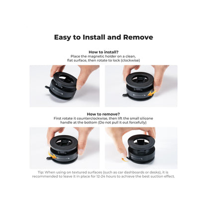 K&F Concept 360° Magnetic Vacuum Car Phone Holder – Black – KF15.0007