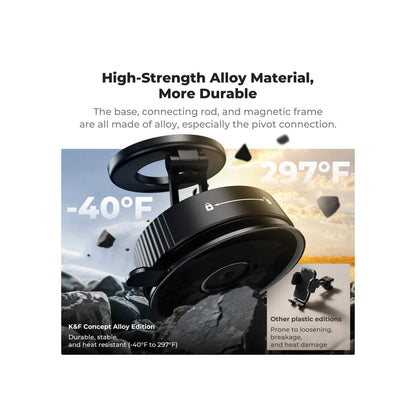 K&F Concept 360° Magnetic Vacuum Car Phone Holder – Black – KF15.0007