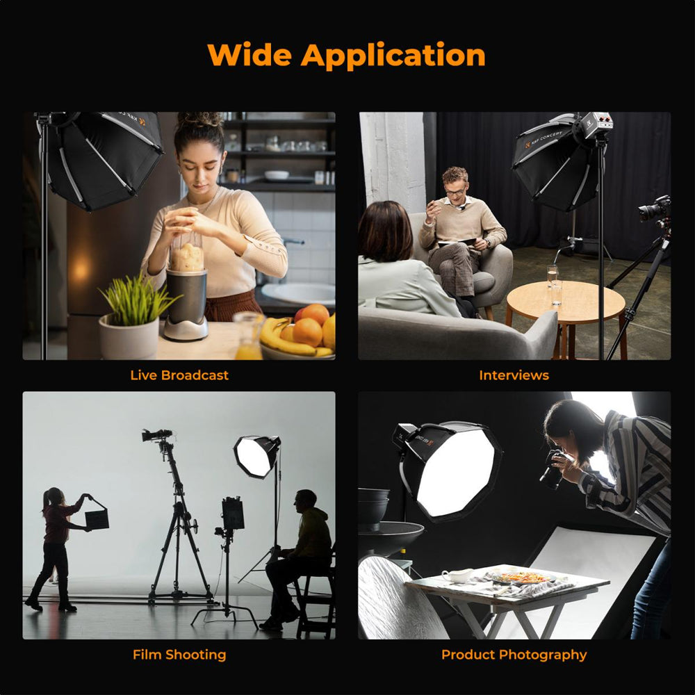 K&F Concept 40cm Mini Octagonal Softbox for PL-60B Bowens Mount COB Video Lights-KF18.0013