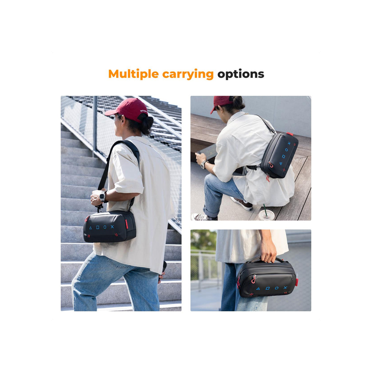 K&F Concept 4L Portable Gaming Console Sling Bag with 8 Card Slots – KF13.226