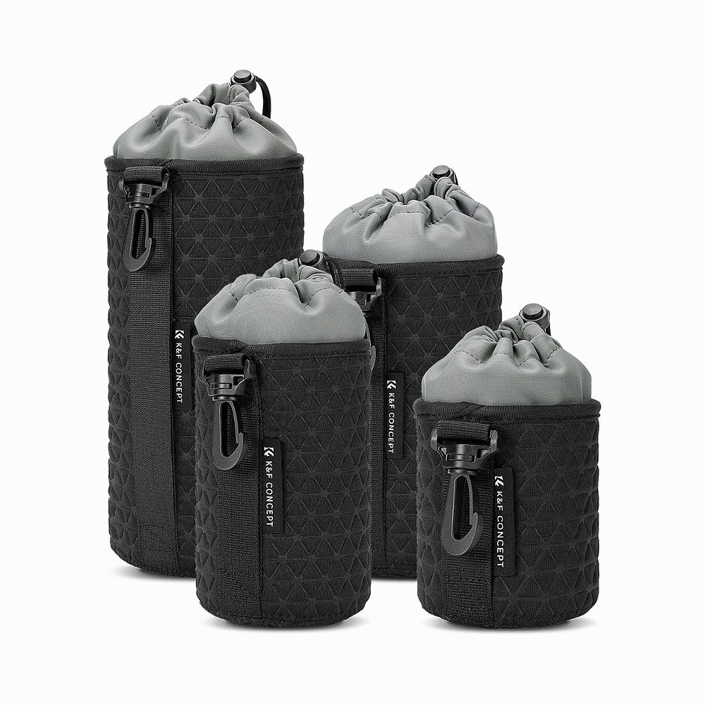 K&F Concept 4 Pack Camera Lens Pouch Case, Protective Lens Bag-KF13.204