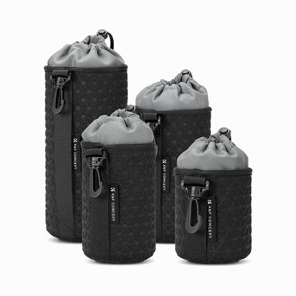 K&F Concept 4 Pack Camera Lens Pouch Case, Protective Lens Bag-KF13.204
