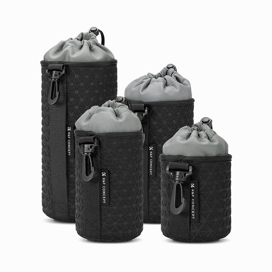 K&F Concept 4 Pack Camera Lens Pouch Case, Protective Lens Bag-KF13.204