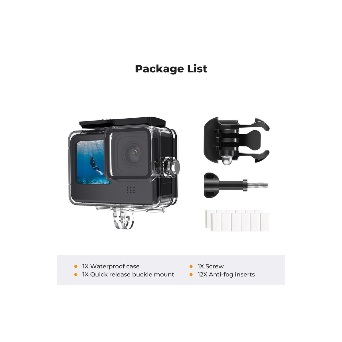 K&F Concept 60m Waterproof Case for GoPro HERO13/12/11/10/9 Black – KF31.158