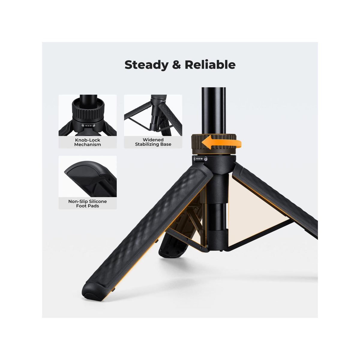 K&F Concept 65cm Mini Selfie Stick Tripod with Cold Shoe – KF09.180S1