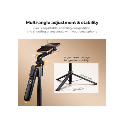 K&F Concept 71" AI Face-Tracking Tripod & Selfie Stick – KF15.0013