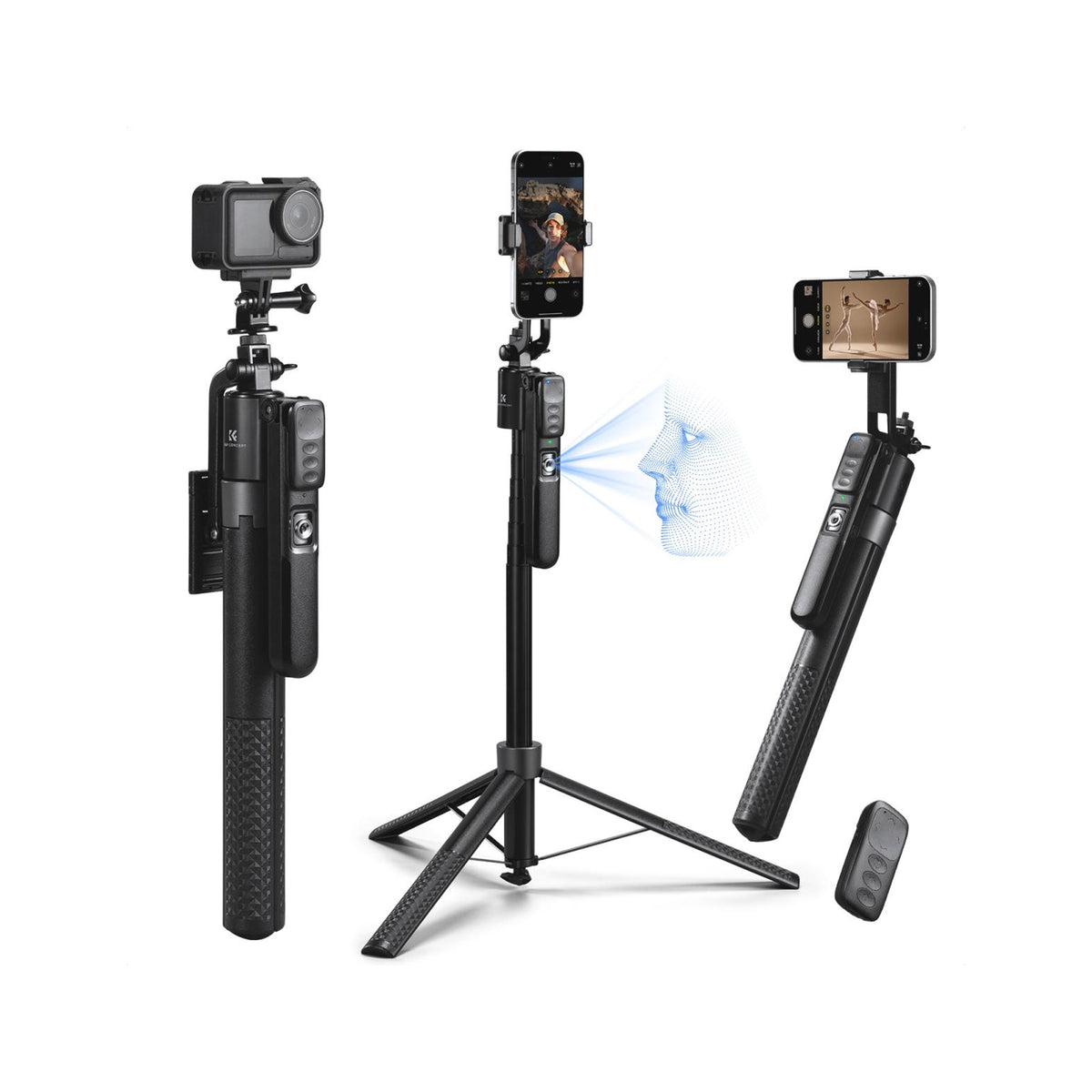 K&F Concept 71" AI Face-Tracking Tripod & Selfie Stick – KF15.0013