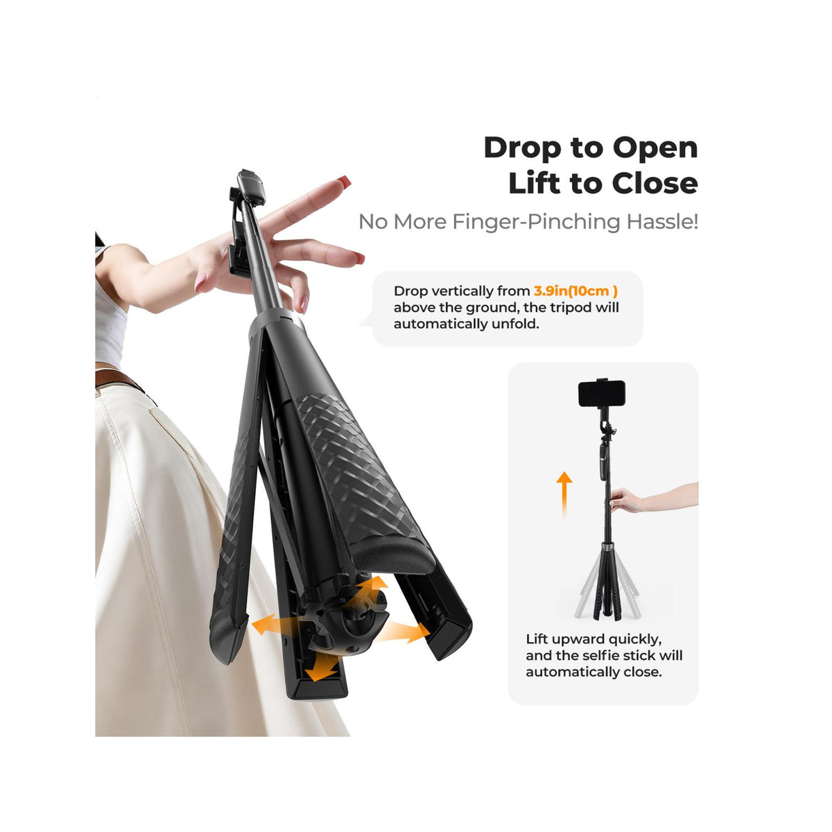K&F Concept 71" Auto Open Phone Tripod & Selfie Stick – KF15.0030
