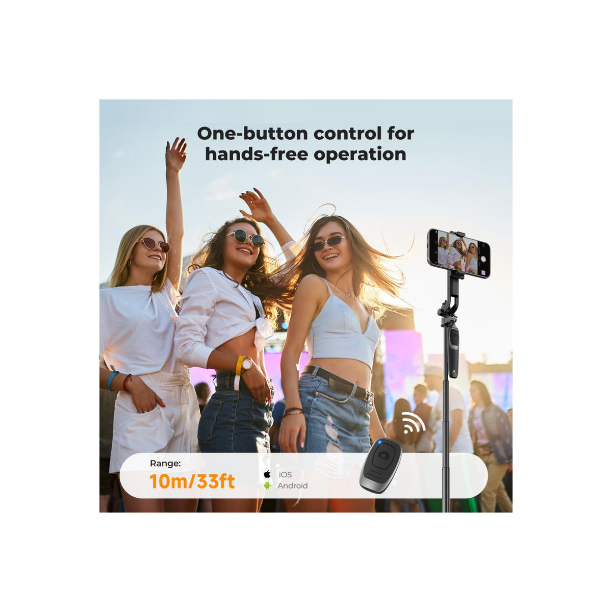 K&F Concept 71" Auto Open Phone Tripod & Selfie Stick – KF15.0030