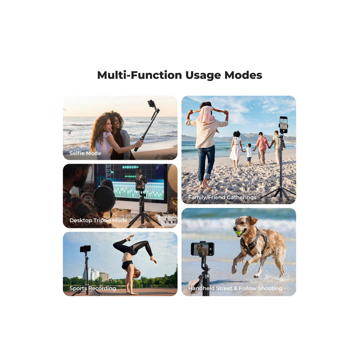 K&F Concept 71" Auto Open Phone Tripod & Selfie Stick – KF15.0030