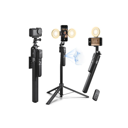 K&F Concept 71″ Smart Face-Tracking Selfie Stick Tripod with Dual Fill Lights – KF15.0006