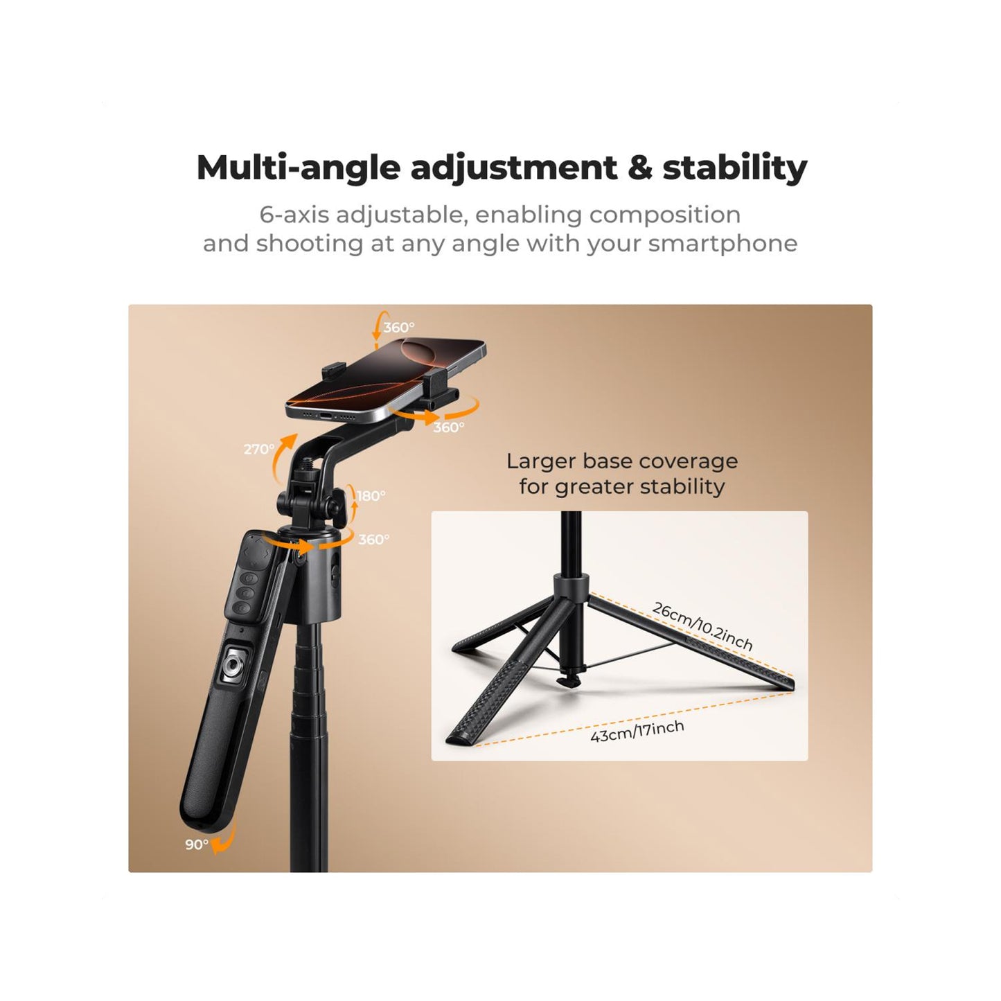 K&F Concept 71″ Smart Face-Tracking Selfie Stick Tripod with Dual Fill Lights – KF15.0006