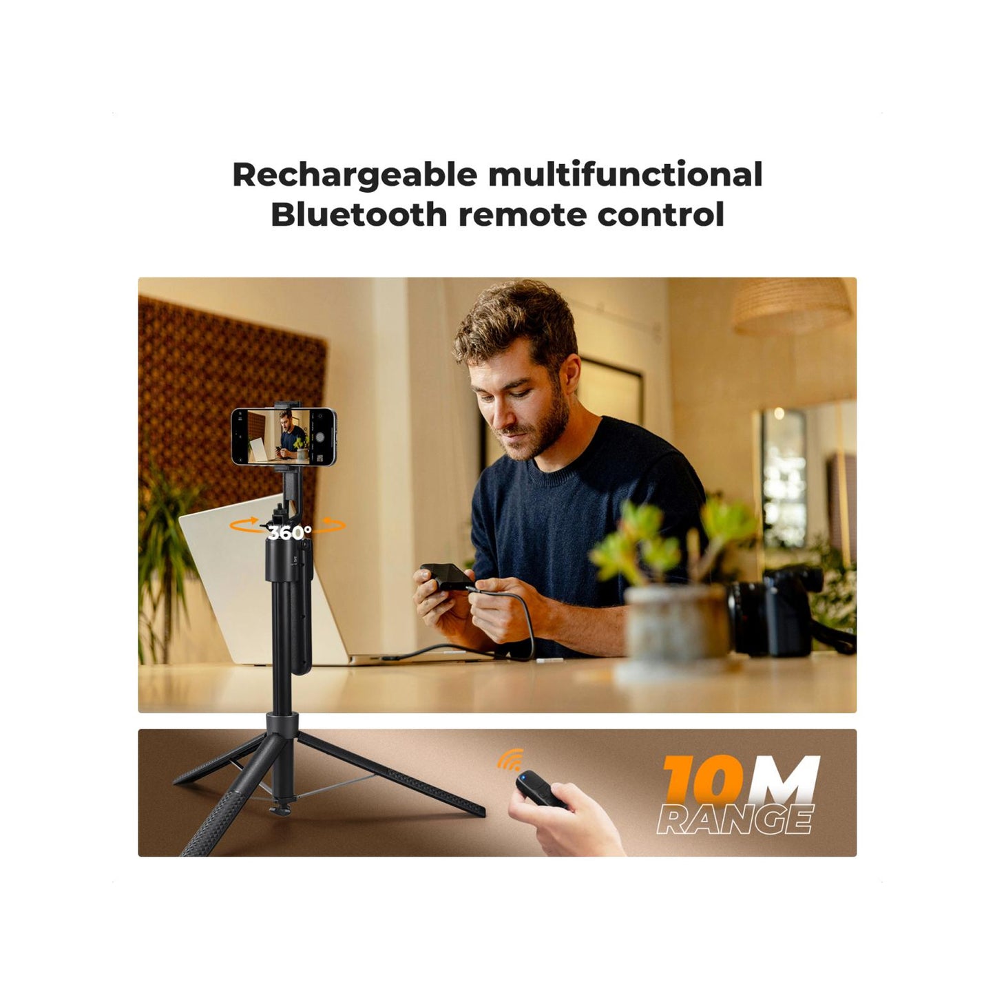 K&F Concept 71″ Smart Face-Tracking Selfie Stick Tripod with Dual Fill Lights – KF15.0006