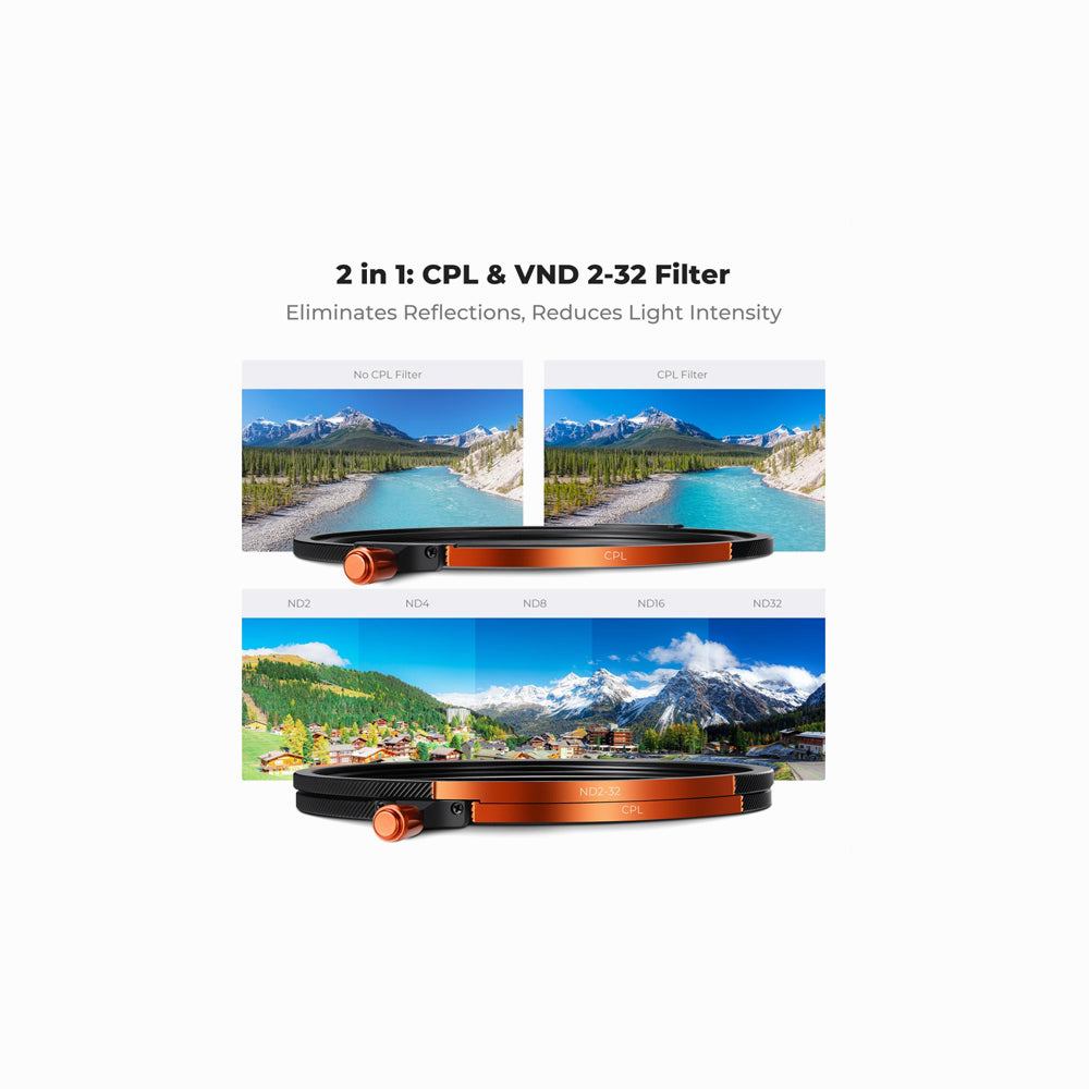 K&F Concept 77mm Magnetic Filter Kit – CPL + ND2-32 + Black Mist 1/4 | Nano-X Series (SKU.2499)