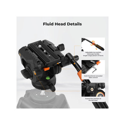 K&F Concept BV40 Fluid Video Head 8kg – KF31.124