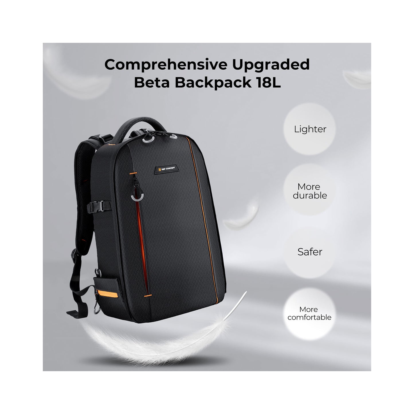 K&F Concept Nature Wander 05 Professional Camera Backpack 18L – Black/Orange (KF13.140)
