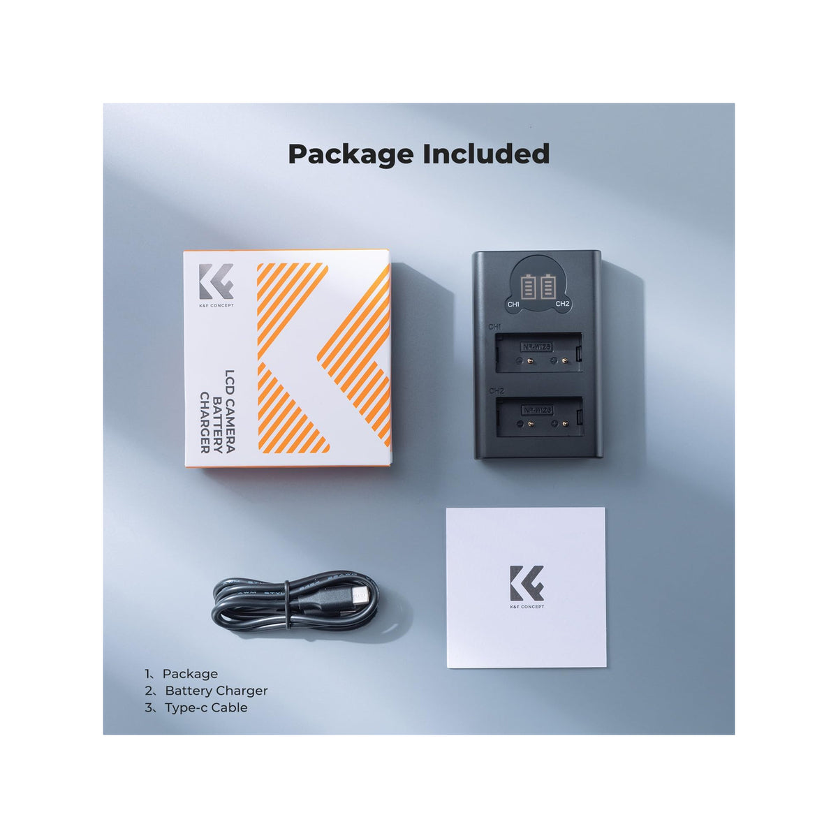 K&F Concept Dual-Slot Charger for Fujifilm NP-W126/NP-W126S Batteries – KF28.0106
