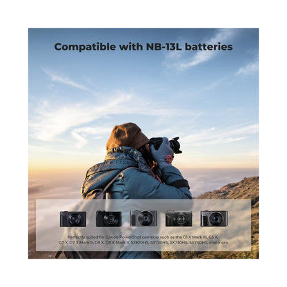 K&F Concept Dual-Slot NB-13L Battery Charger for Canon PowerShot Cameras – KF28.0129