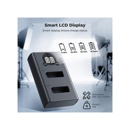 K&F Concept Dual-Slot NB-13L Battery Charger for Canon PowerShot Cameras – KF28.0129