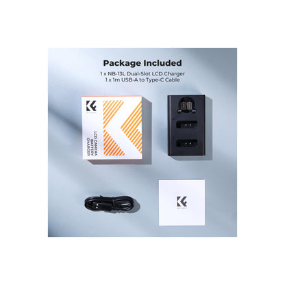 K&F Concept Dual-Slot NB-13L Battery Charger for Canon PowerShot Cameras – KF28.0129