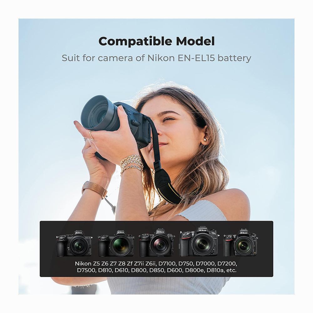 K&F Concept EN-EL15/EN-EL15A/EN-EL15B Battery Charger, Dual Slot Quick Charger-KF28.0006