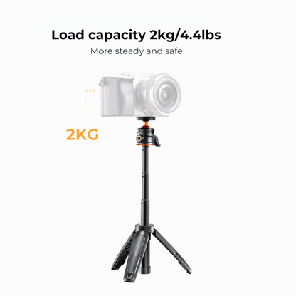 K&F Concept KF09.128V3 Cell Phone Tripod MS02 34cm phone tripod with remote Black Orange