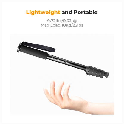 K&F Concept KF09.138V1 Camera Monopod 5-Section Height Aluminum Monopod with Metal and Rubber MS16