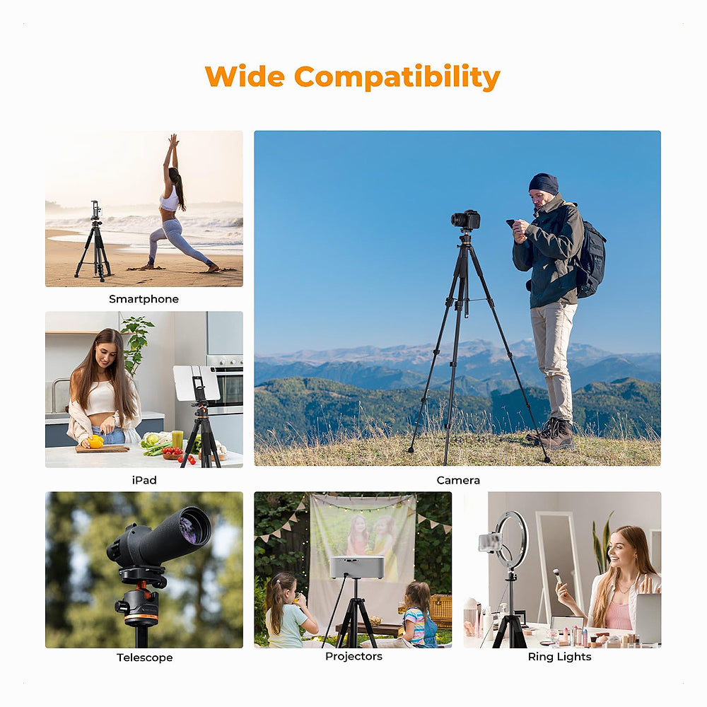 K&F Concept KF09.157 Lightweight Travel Outdoor Tripods Load Capacity 8kg S255A3+BH-36