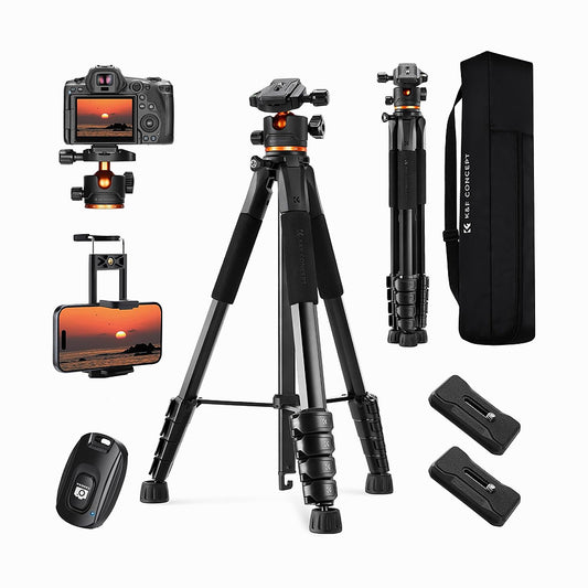 K&F Concept KF09.157 Lightweight Travel Outdoor Tripods Load Capacity 8kg S255A3+BH-36