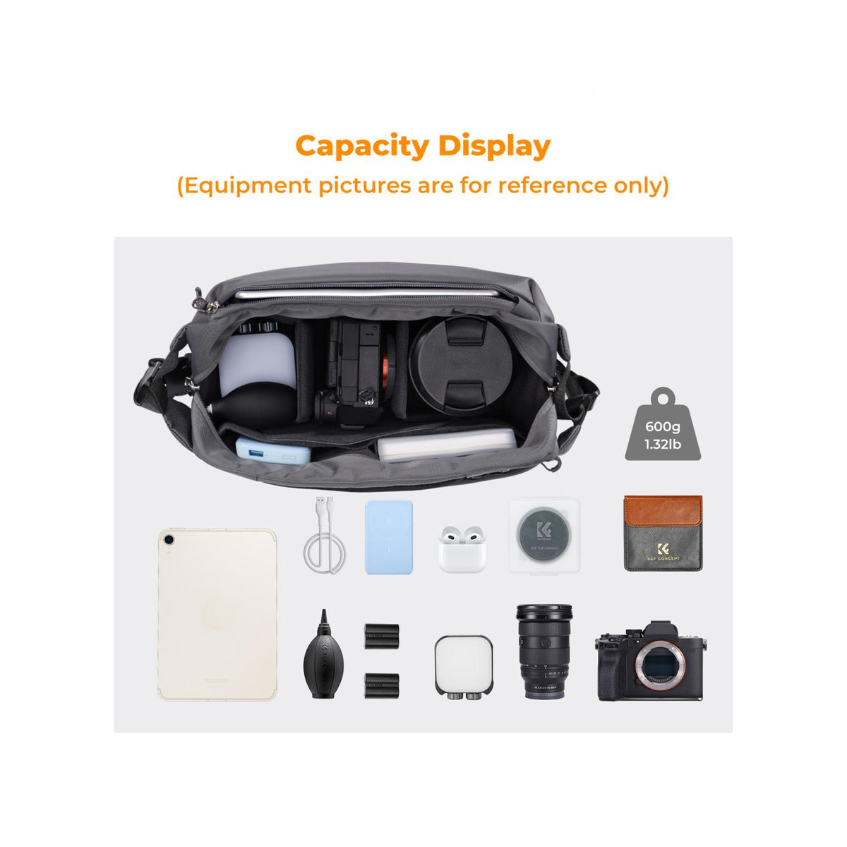 K&F Concept KF13.157V6 Alpha Camera Sling Bag (Dark Grey 10L)