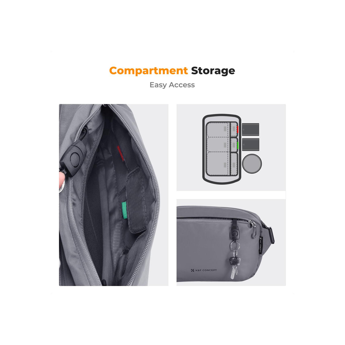 K&F Concept KF13.157V6 Alpha Camera Sling Bag (Dark Grey 10L)