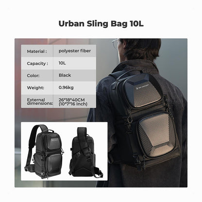 K&F Concept KF13.176Camera Sling Bag Crossbody Bag Hardshell Camera Shoulder Backpack-Carbon Black